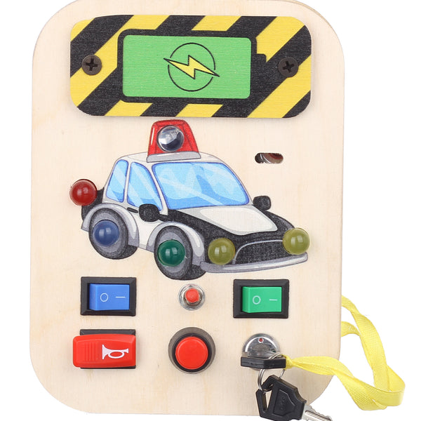 Personalised Bakiau Busy Board Mini Police Cruiser